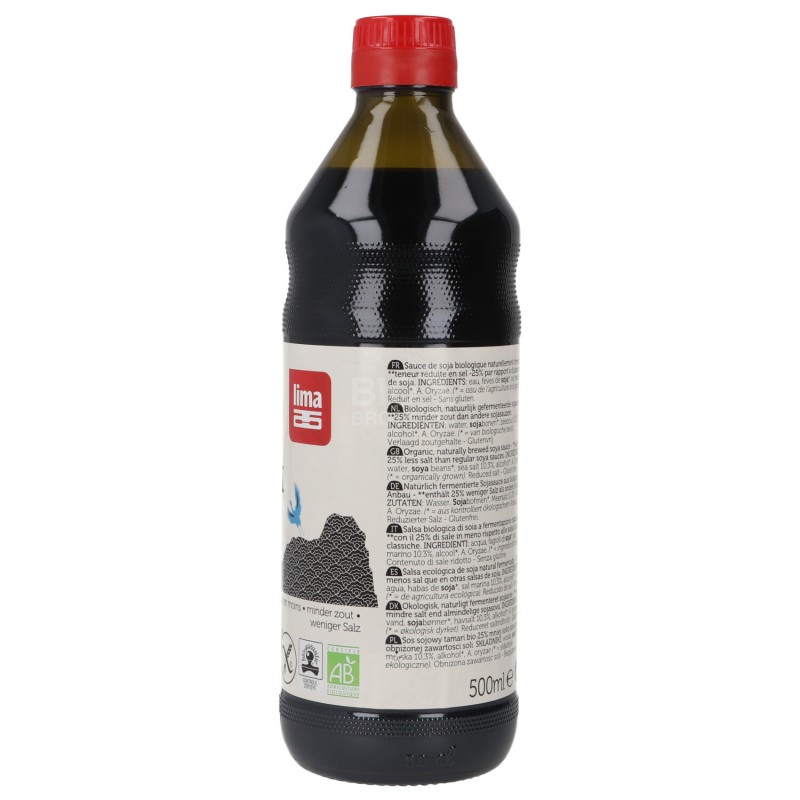 TAMARI LESS SALT 25% 500ML LIMA