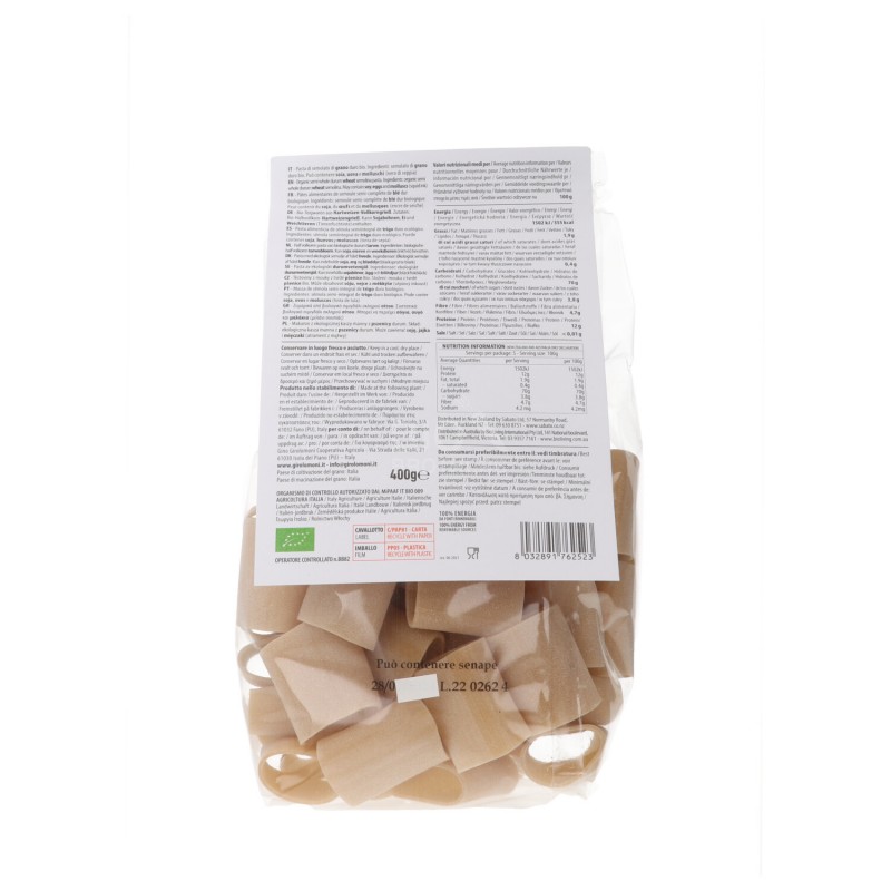 Paccheri Pasta Semintagrale di grano Duro Bio
