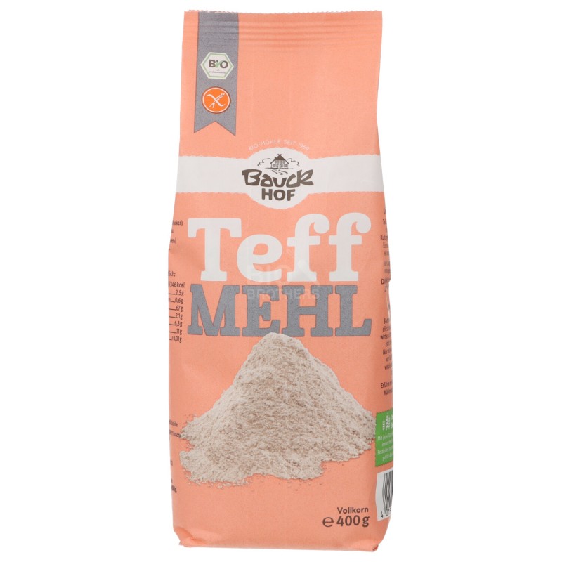FARINA DI TEFF INTEGRALE SENZ.GLUT. BIO 400G BAUCK FARINA DI TEFF INTEGRALE SENZ.GLUT. BIO 400G BAUCK
