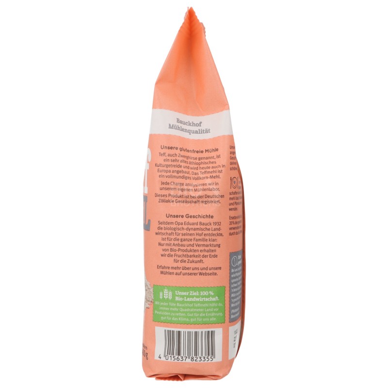 FARINA DI TEFF INTEGRALE SENZ.GLUT. BIO 400G BAUCK FARINA DI TEFF INTEGRALE SENZ.GLUT. BIO 400G BAUCK