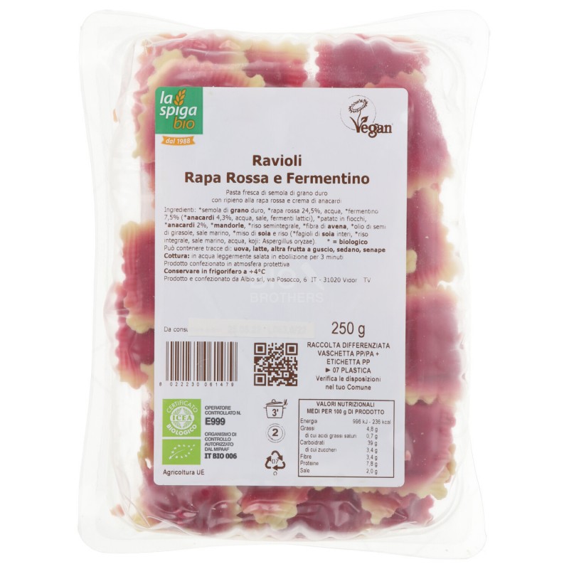 RAVIOLI RAPA ROSS.FERMENTINO 250G SPIGA