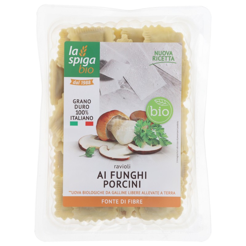 RAVIOLI BIOLOGICI AI FUNGHI PORCINI 250GR LASPIGA