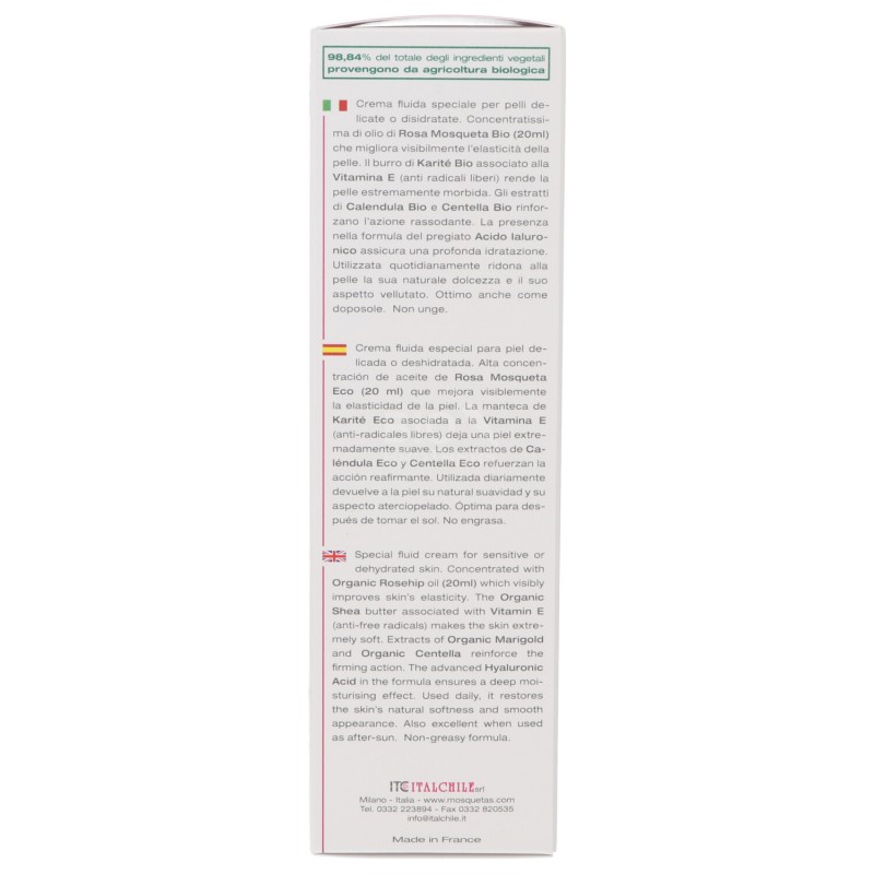 CREMA FLUIDA PER IL CORPO ROSA MOSQUETA ACIDO IALURONICO 200ML ITC