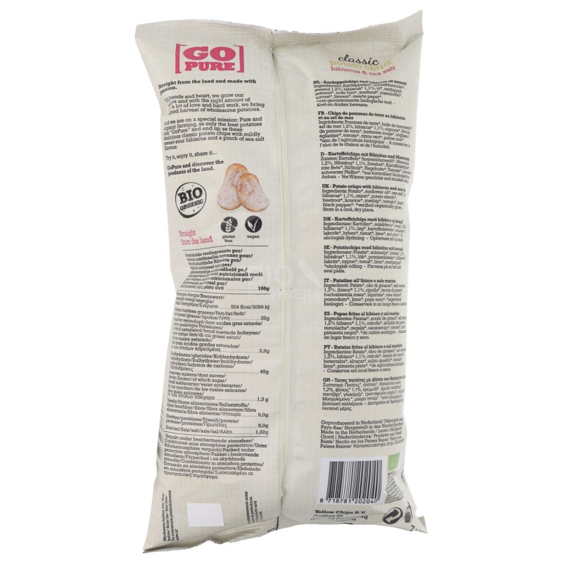 PATATINE CHIPS BIO HIBISKUS 125G GO PURE