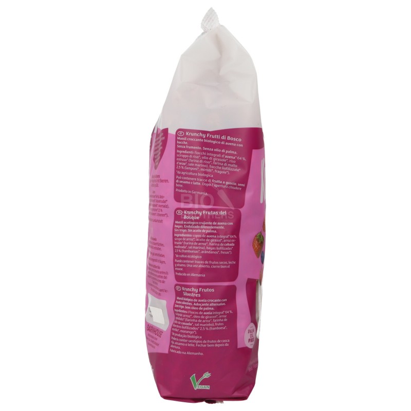 GRANOLA KRUNCHY PUR FRUTTI DI BOSCO BIO CONFEZIONE GRANDE 750G BARNHOUSE