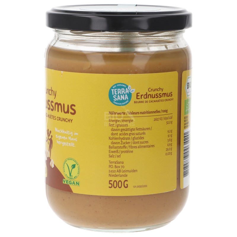 Crema crunchy vegana di arachidi