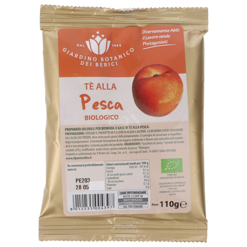 Preparato solubile per Tè freddo alla Pesca Bio