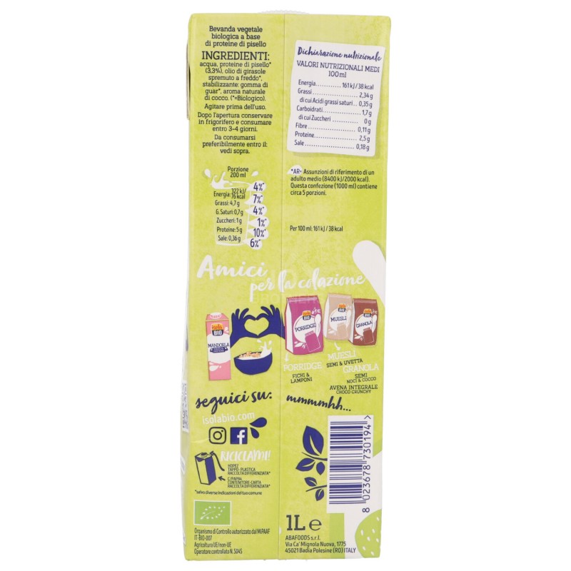 BEV.PROTEICA BASE PISELLO 1LT