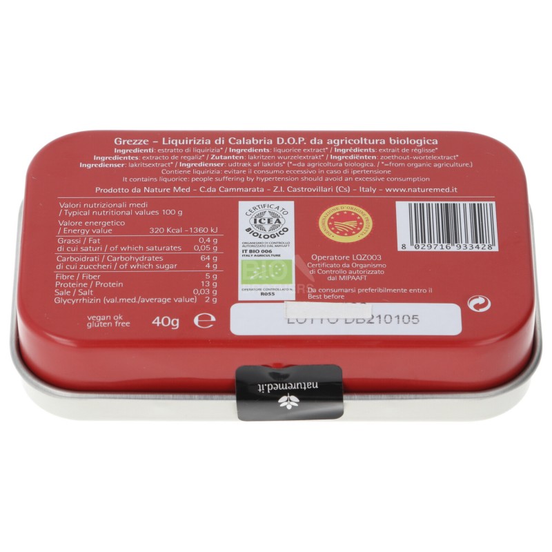 "Grezze" caramelline di liquirizia glycyrhiza glabra bio