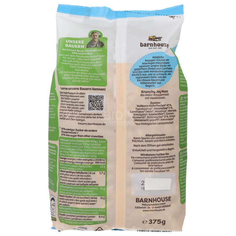 Krunchy joy Bio Cereali colazione alla nocciola