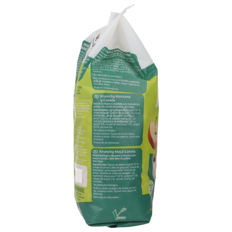 Krunchy granola mela e cannella Bio