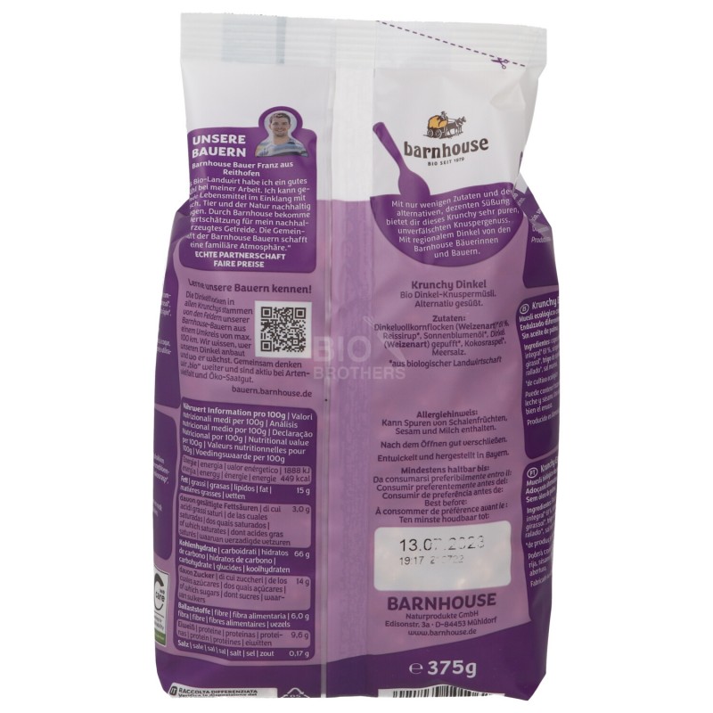 Krunchy granola puro farro con cocco