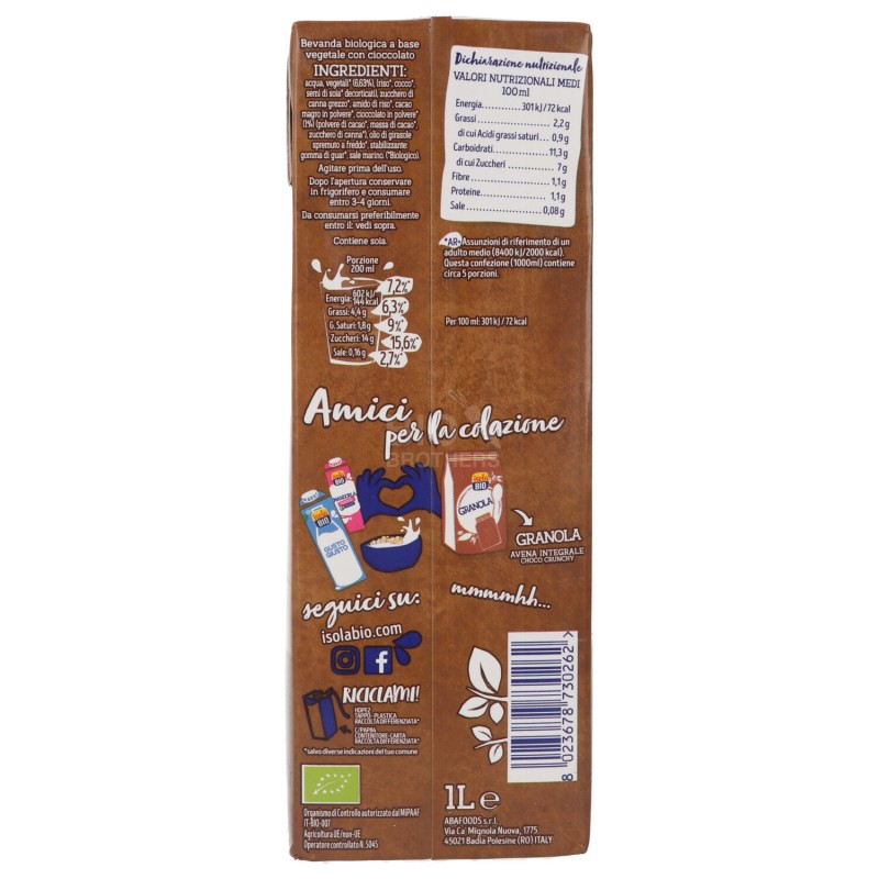 BEVANDA VEG GUSTO GIUSTO CACAO 1LT