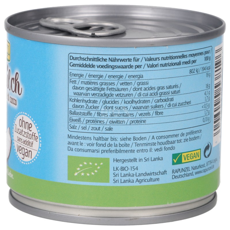 LATTE COCCO 200ML RAPUNZEL