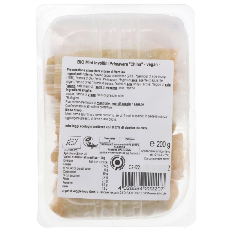 MINI INVOLTINI PRIMAVERA CHINA VEGAN 4X50GR SOTO