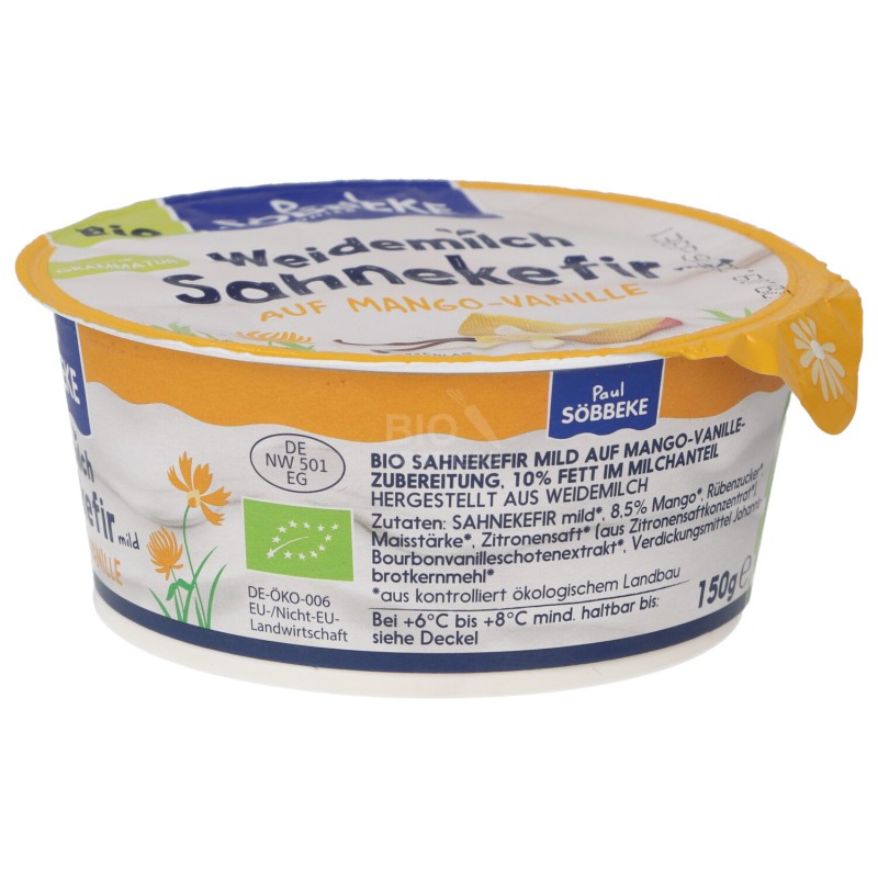 Kefir cremoso gusto Mango & Vaniglia Bioland NUOVO FORMATO