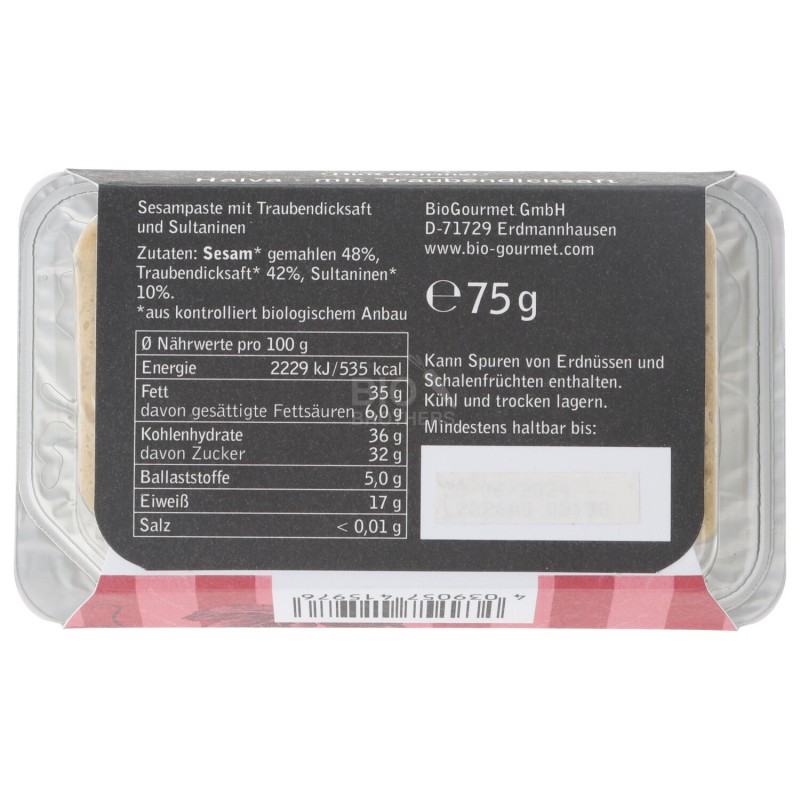 HALVA VEGAN BIO 75G BIOGOURMET