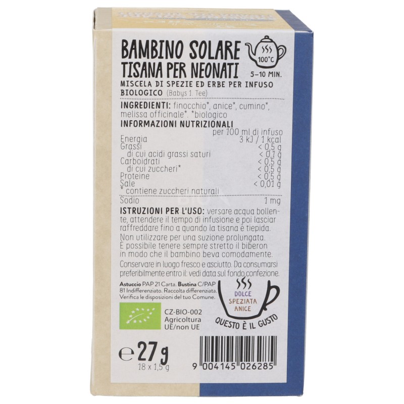 LA SUA PRIMA TISANA BABY BIO FILTRI 27G