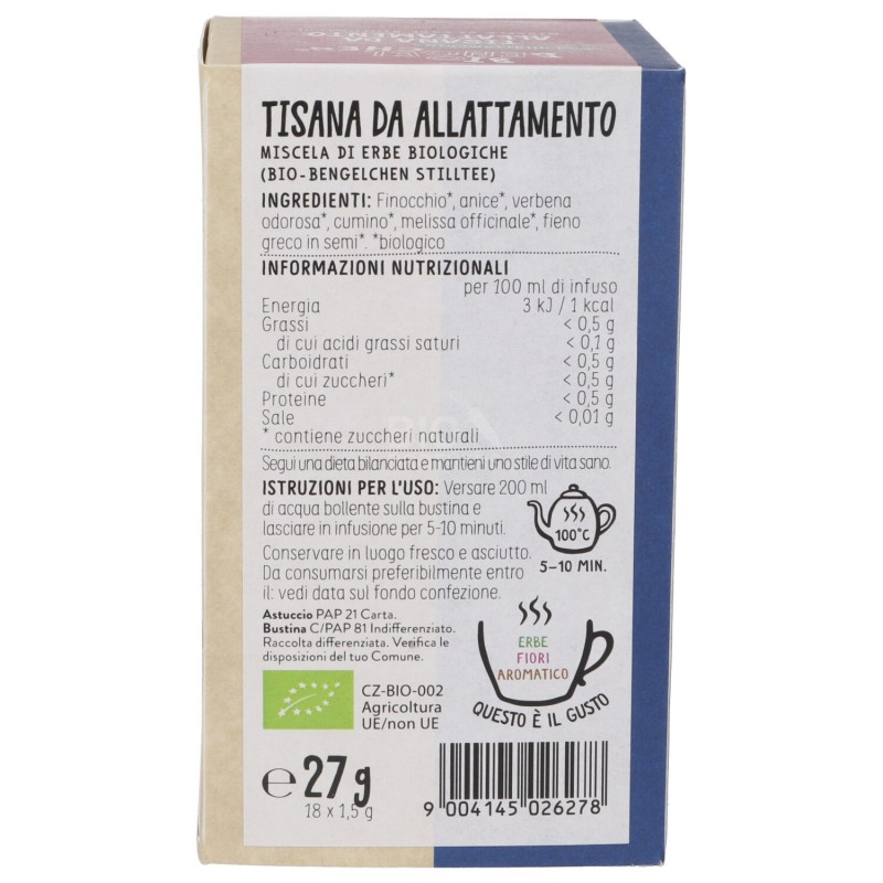 TISANA DA ALLATTAMENTO ERBE BIO FILR. 27G
