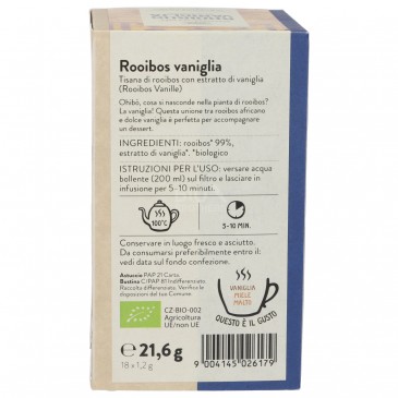 ROOIBOS VANIGLIA TISANA BIO FILTRI 21.6G SNN ROOIBOS VANIGLIA TISANA BIO FILTRI 21.6G SNN
