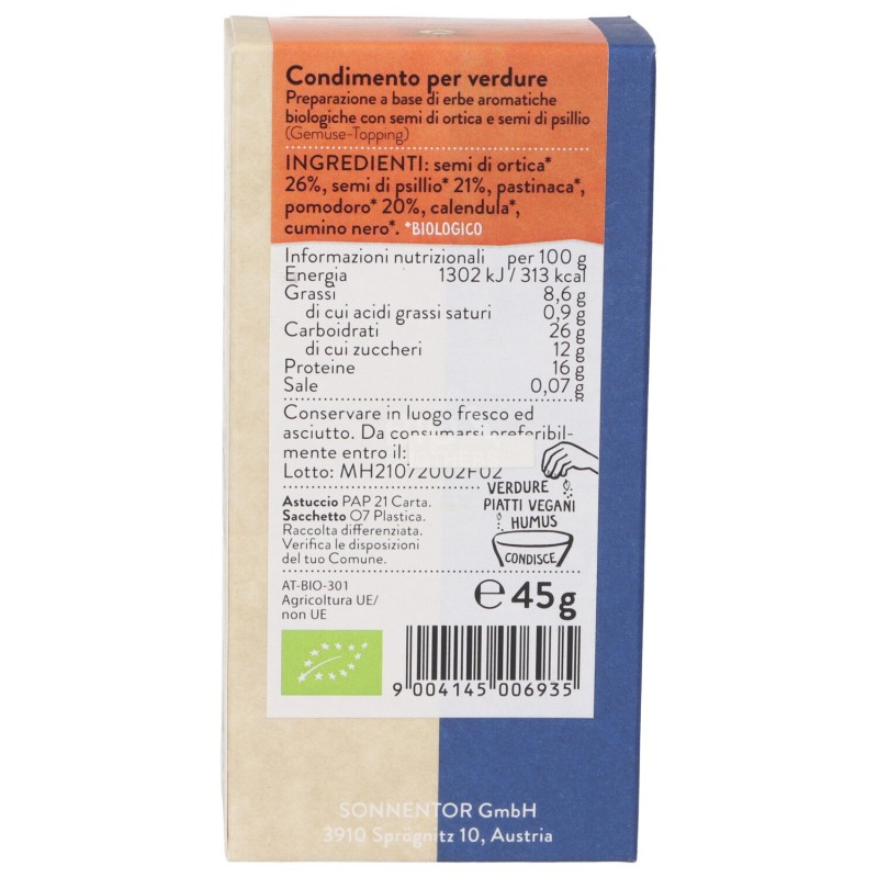 CONDIMENTO PER VERDURE BIO 45G SNN