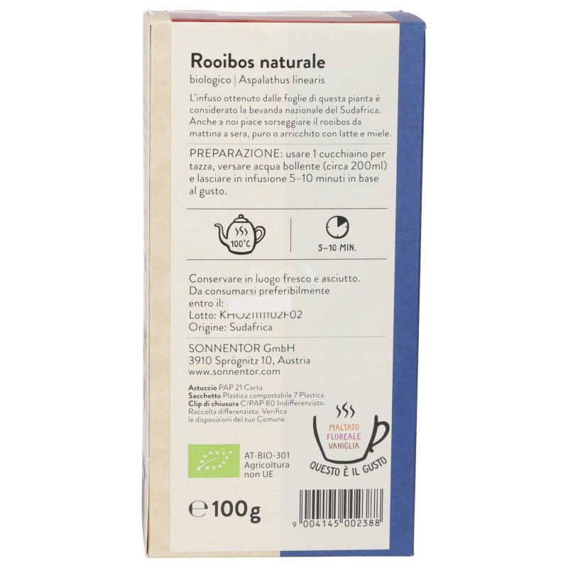 Te' Rooibos biologico rosso sfuso