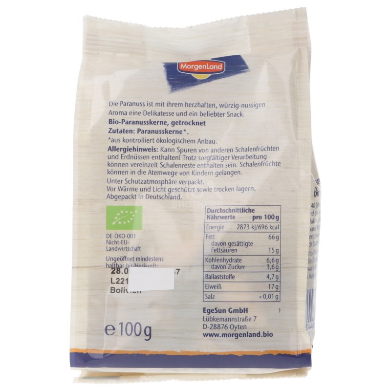 NOCI DEL BRASILE BIOLOGICHE 100G MORGENLAND
