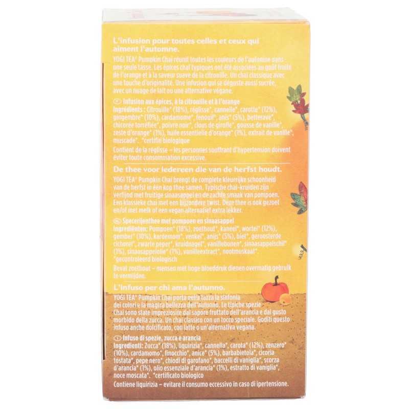 PUMPKIN CHAI BIO INFUSO FILTRI 32.3G YOGITEA