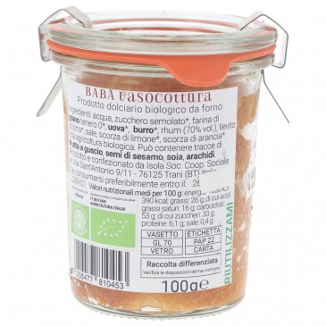 Babbà Natale piccolo al Rhum biologico in vaso cottura Babbà Natale piccolo al Rhum biologico in vaso cottura