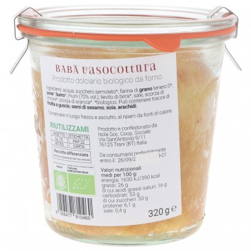 BABBA' NATALE BIO AL RHUM VASO 320G BABBA' NATALE BIO AL RHUM VASO 320G