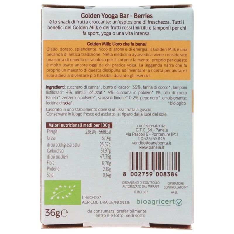 Barretta al cioccolato bianco, curcuma e lamponi