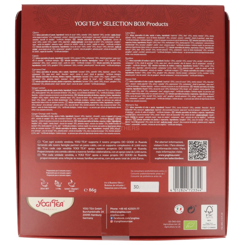 SELECTION BOX 9X5 INFUSI 86G YOGITEA