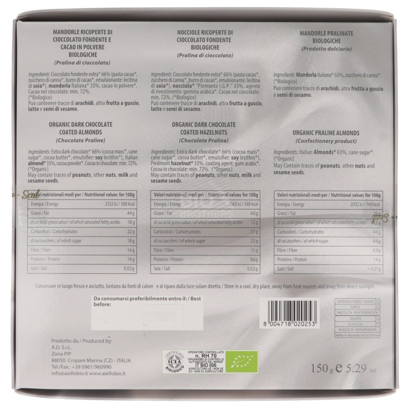 CONF.DELUX FRUTTA SECC.PRALINATA 150G IO&BIO