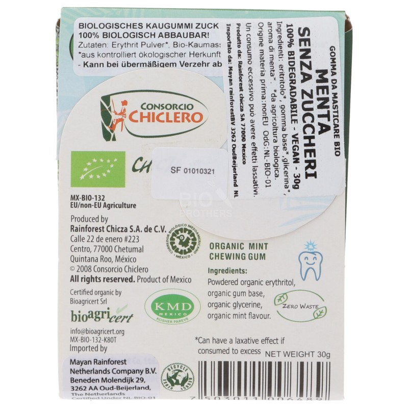 CHEWING-GUM MENTA S/ZUCCHERO 30G CHICZA