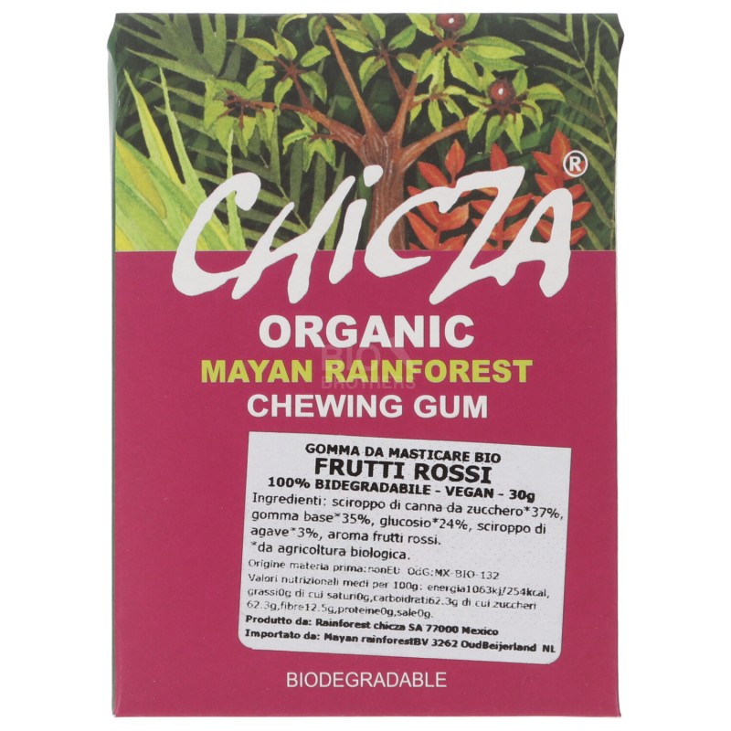 Chewing gum bio ai frutti rossi