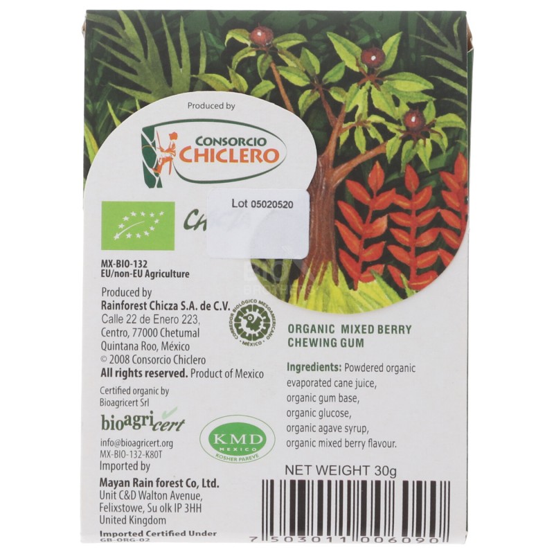 Chewing gum bio ai frutti rossi