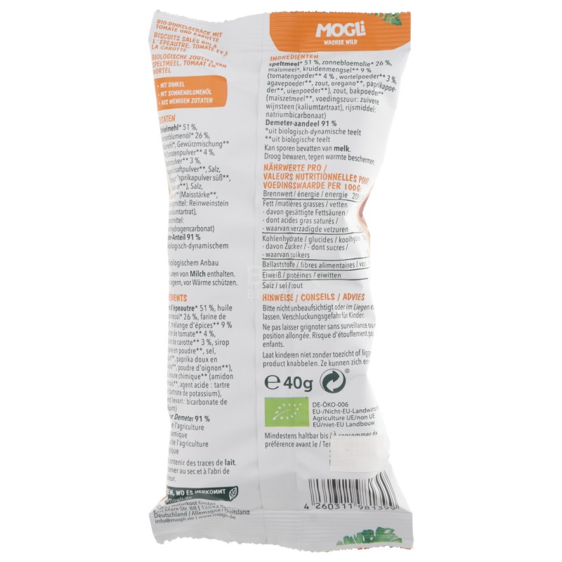 PALLINE SNACK KIDS FARRO VERDURE BIO 40G