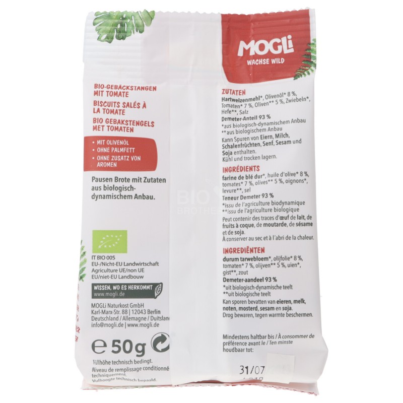 BASTONCINI DI PANE SNACK KIDS POMOD.BIO 50G