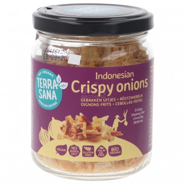 Qui trovi ingredienti per la cucina indonesiana: cipolla fritta crispy  biologica in vaso 75g marca: terra sana