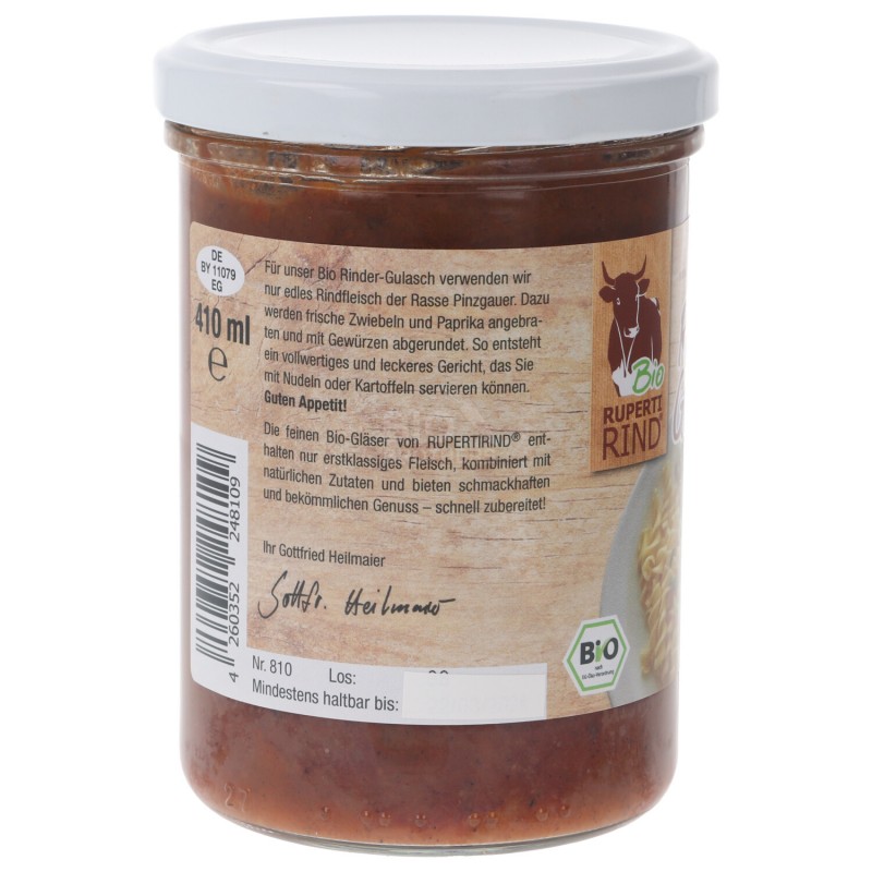 GULASH DI MANZO BIO IN VASO 410ML RUPERTI