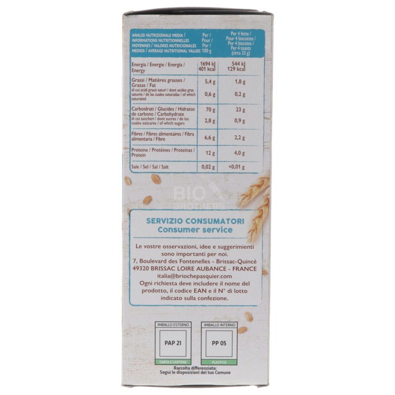 Fette biscottate senza sale aggiunto