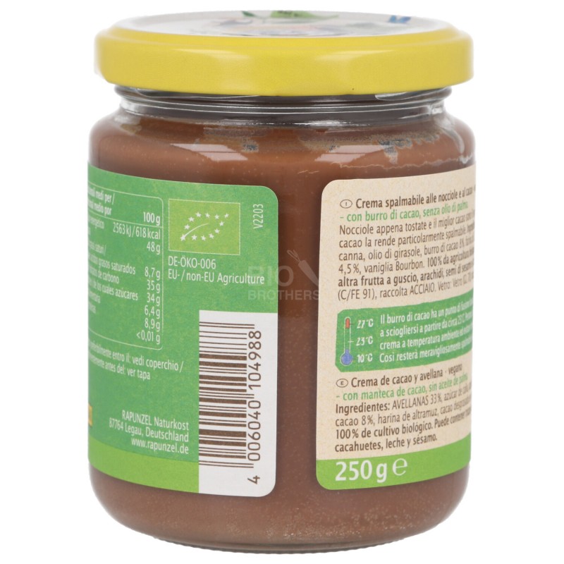 CREMA NOCCIOLE&CACAO BIO 250G RAPUNZEL