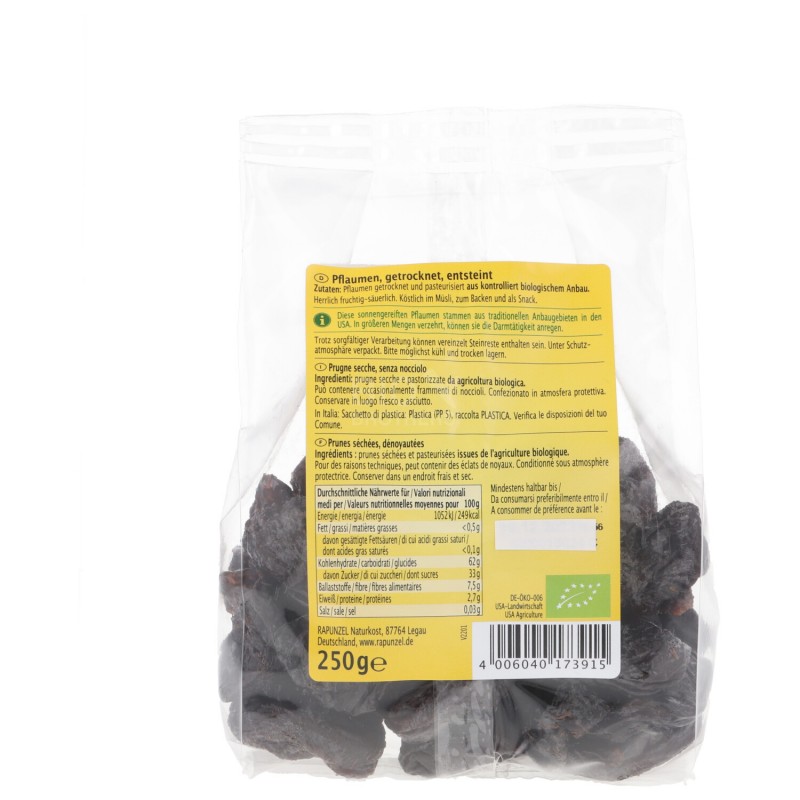 PRUGNE SECCHE BIO DENOCCIOLATE 250G RAPUNZEL