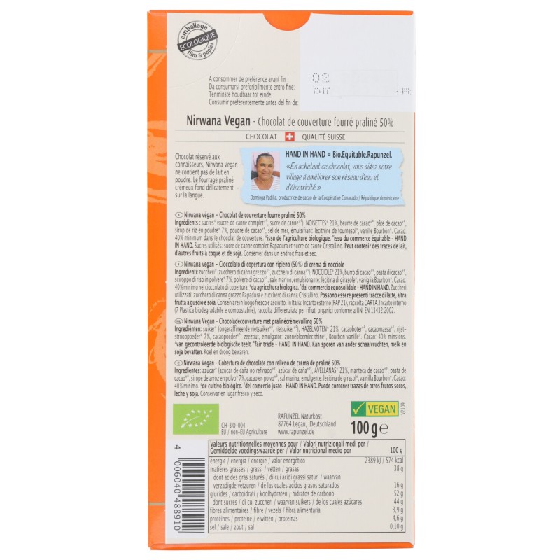 CIOCC.FOND.NIRWANA RIPIENO BIO 100G RAPUNZEL