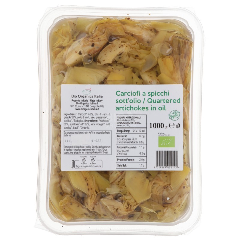 CARCIOFI A SPICCHI SOTT'OLIO 1KG (BIO)