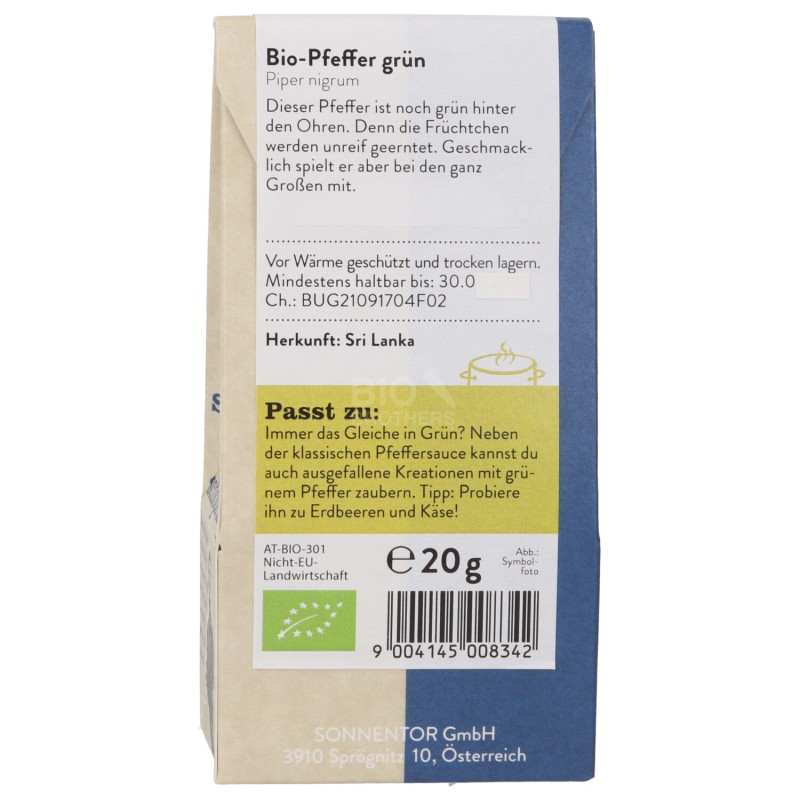Pepe verde Biologico in grani