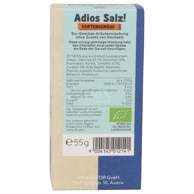 Addio Sale! condimento Verdure dell'orto Bio in polvere