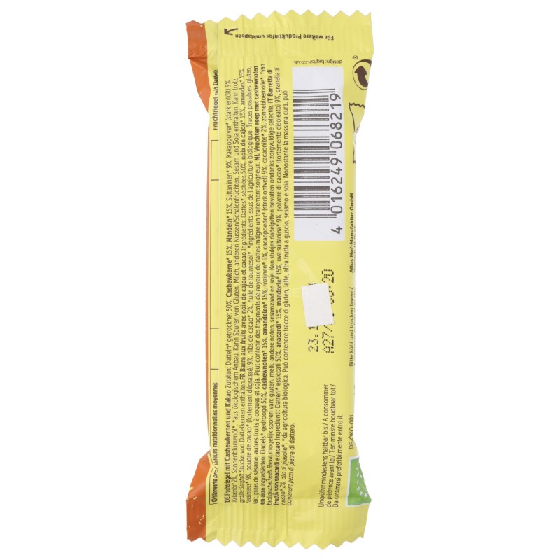 Barretta Cacao Datteri Anacardi Biologica