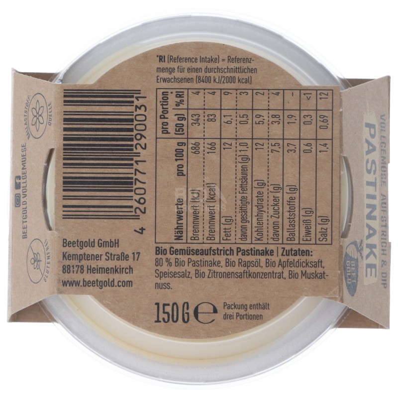 CREMOSA SPALMABILE DI PASTINACA BIO 150G