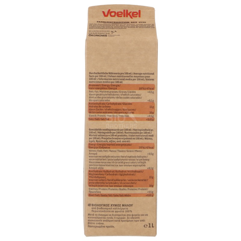 SUCCO DI MELA BIO DEMETER NON FILTRATO 1LT VOELKEL